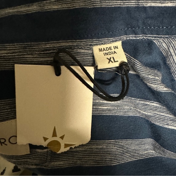 Coastaoro Mens Blue Striped Short Sleeve Button-Up Shirt Size XL - Picture 5 of 8